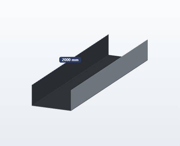 U profile in 3D in the Lamell calculator