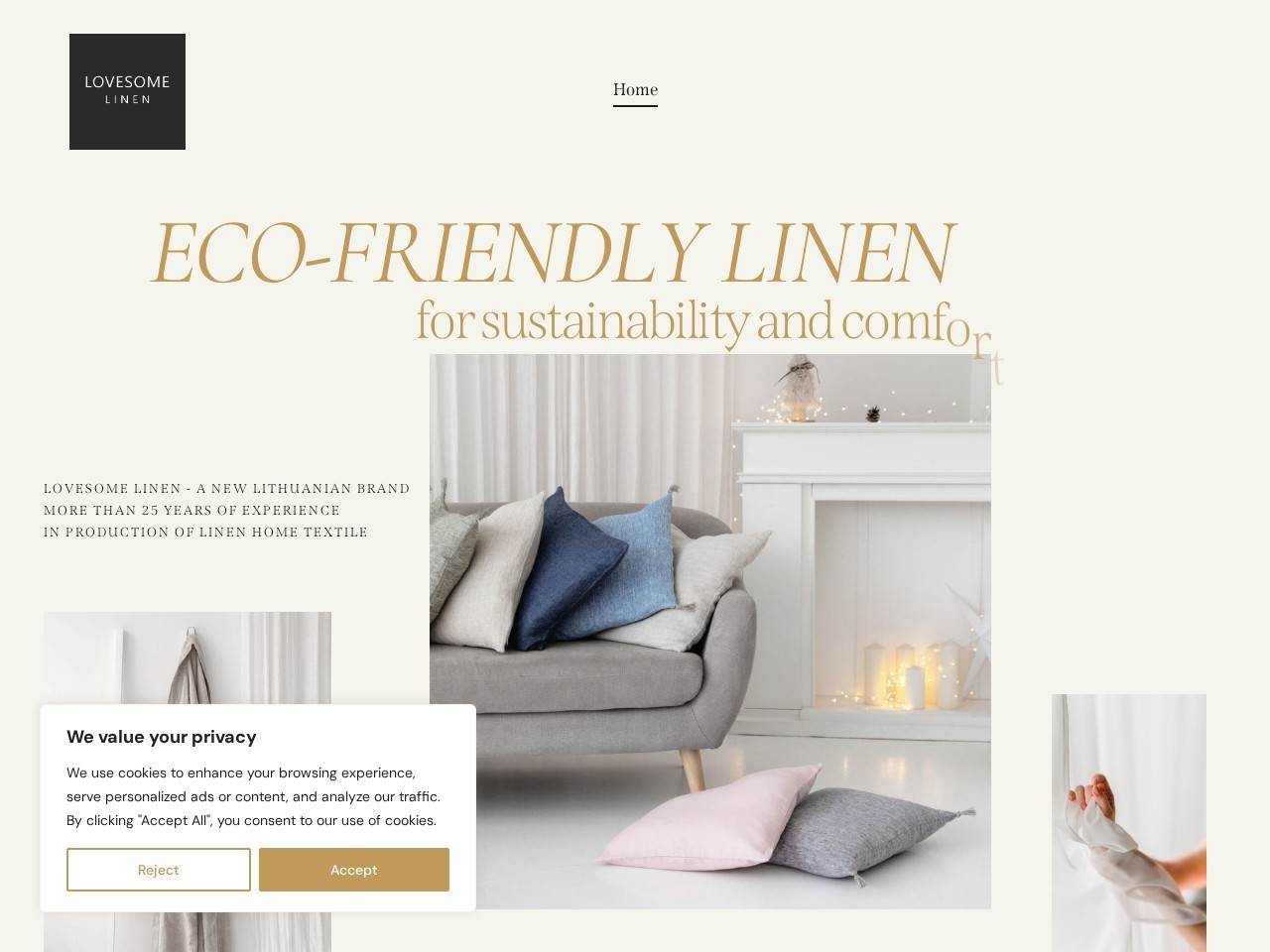 Lovesomelinen.com — online store built by Jmedia